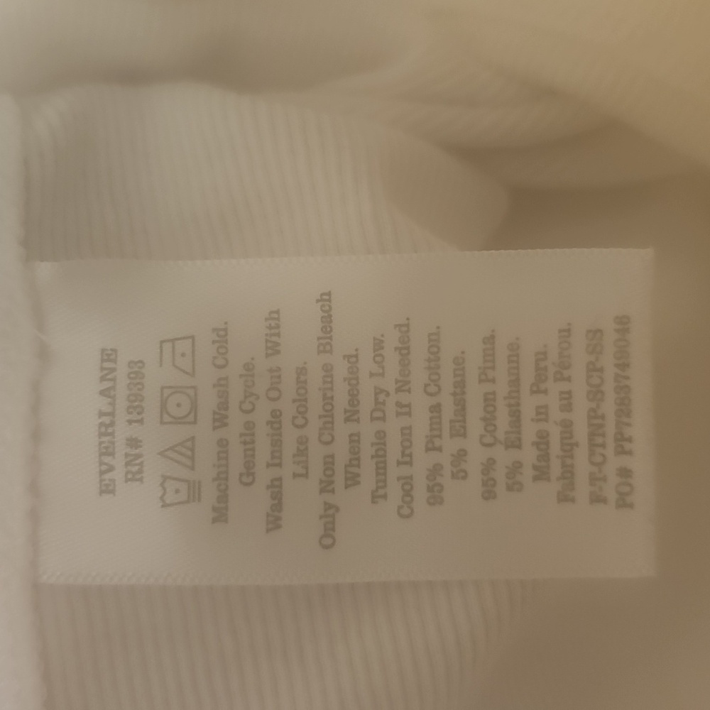 Everlane Luxe Rib Scoop-Neck Tee White Size Small - Picture 6 of 6